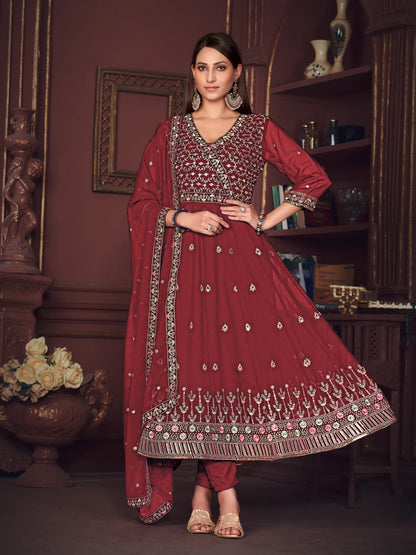 Designer Embroidered Anarkali Suit In Georgette