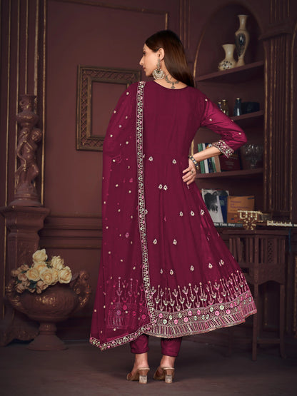 Designer Embroidered Anarkali Suit In Georgette