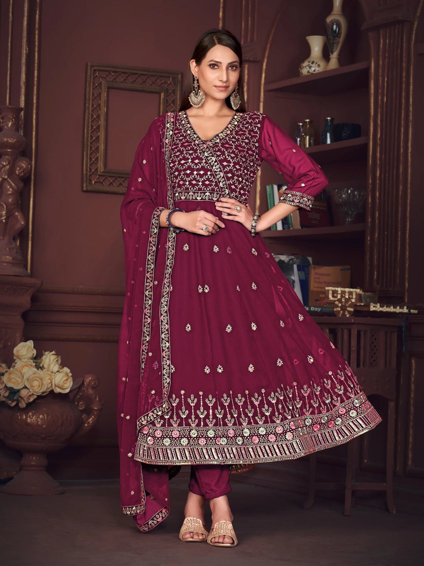 Designer Embroidered Anarkali Suit In Georgette