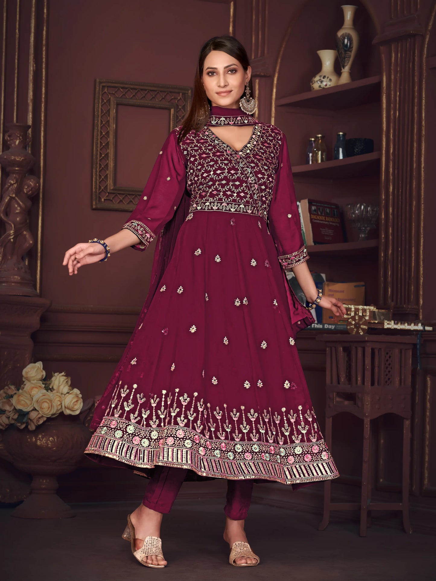 Designer Embroidered Anarkali Suit In Georgette