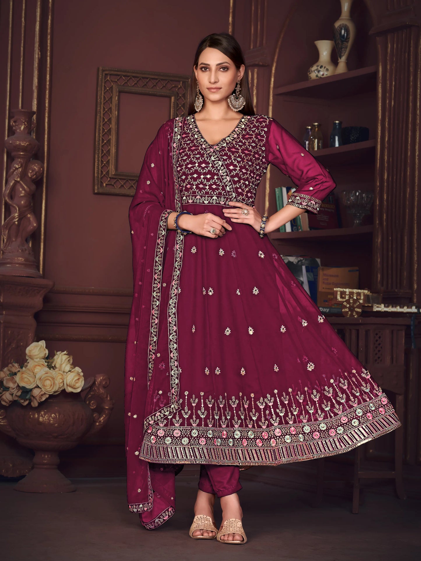 Designer Embroidered Anarkali Suit In Georgette