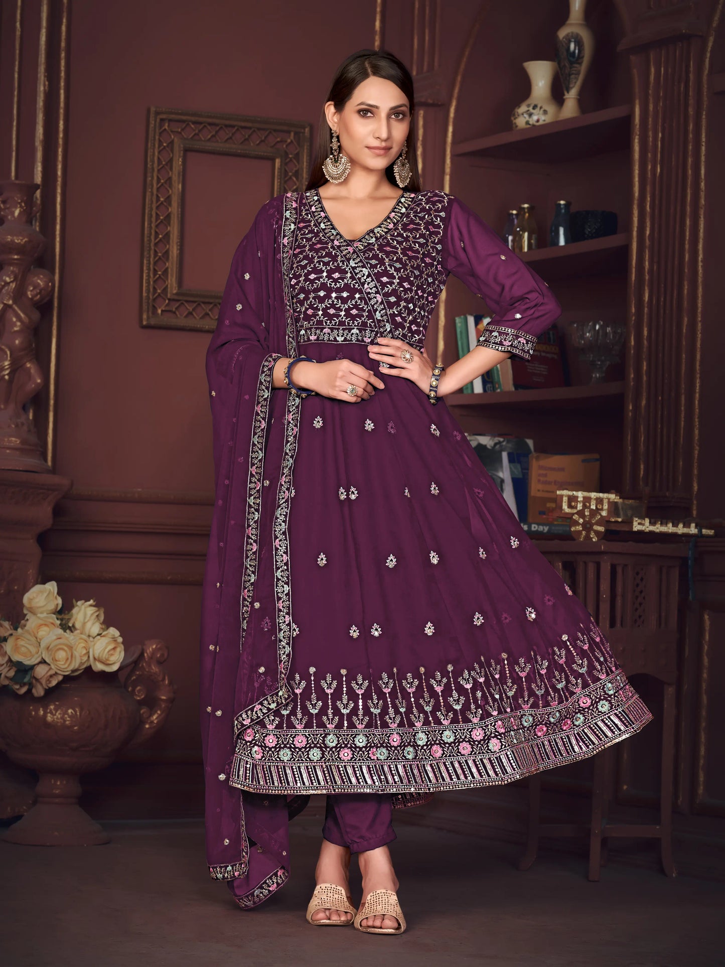 Designer Embroidered Anarkali Suit In Georgette