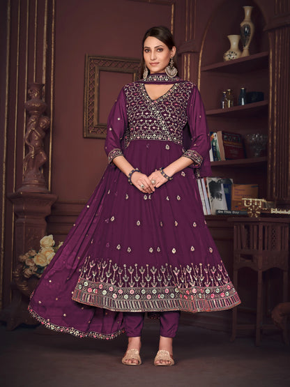 Designer Embroidered Anarkali Suit In Georgette