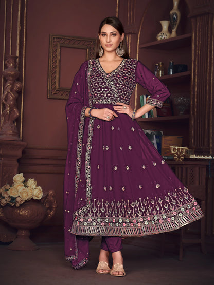 Designer Embroidered Anarkali Suit In Georgette