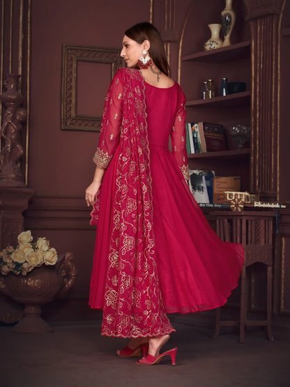 Designer Georgette Embroidered Anarkali Suits