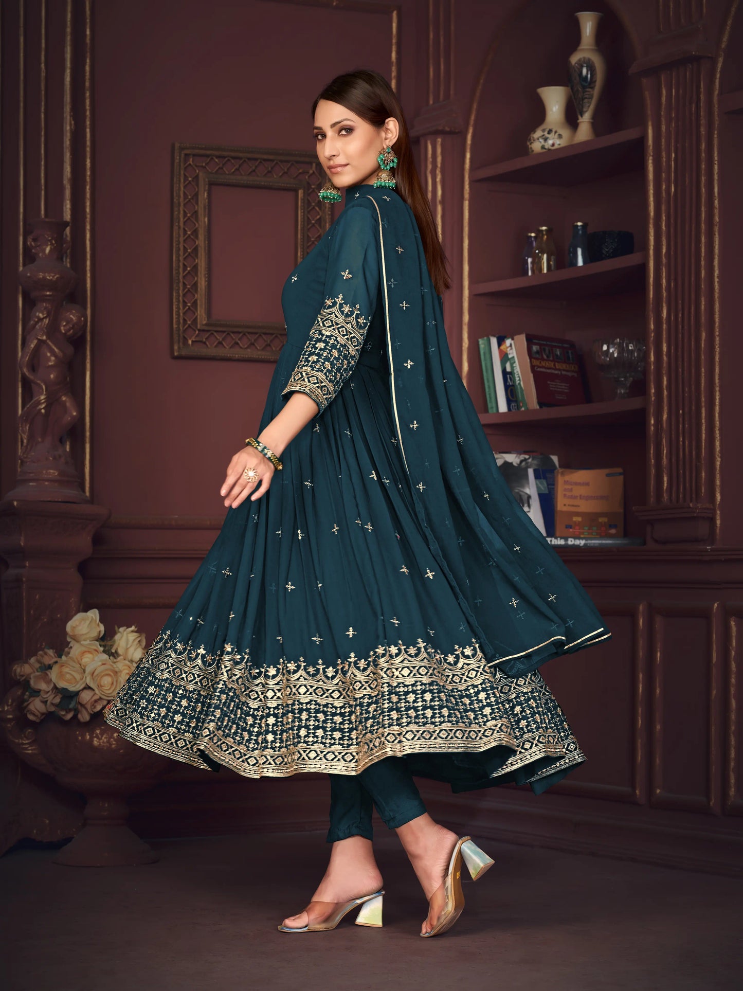 Designer Georgette Embroidered Anarkali Suits