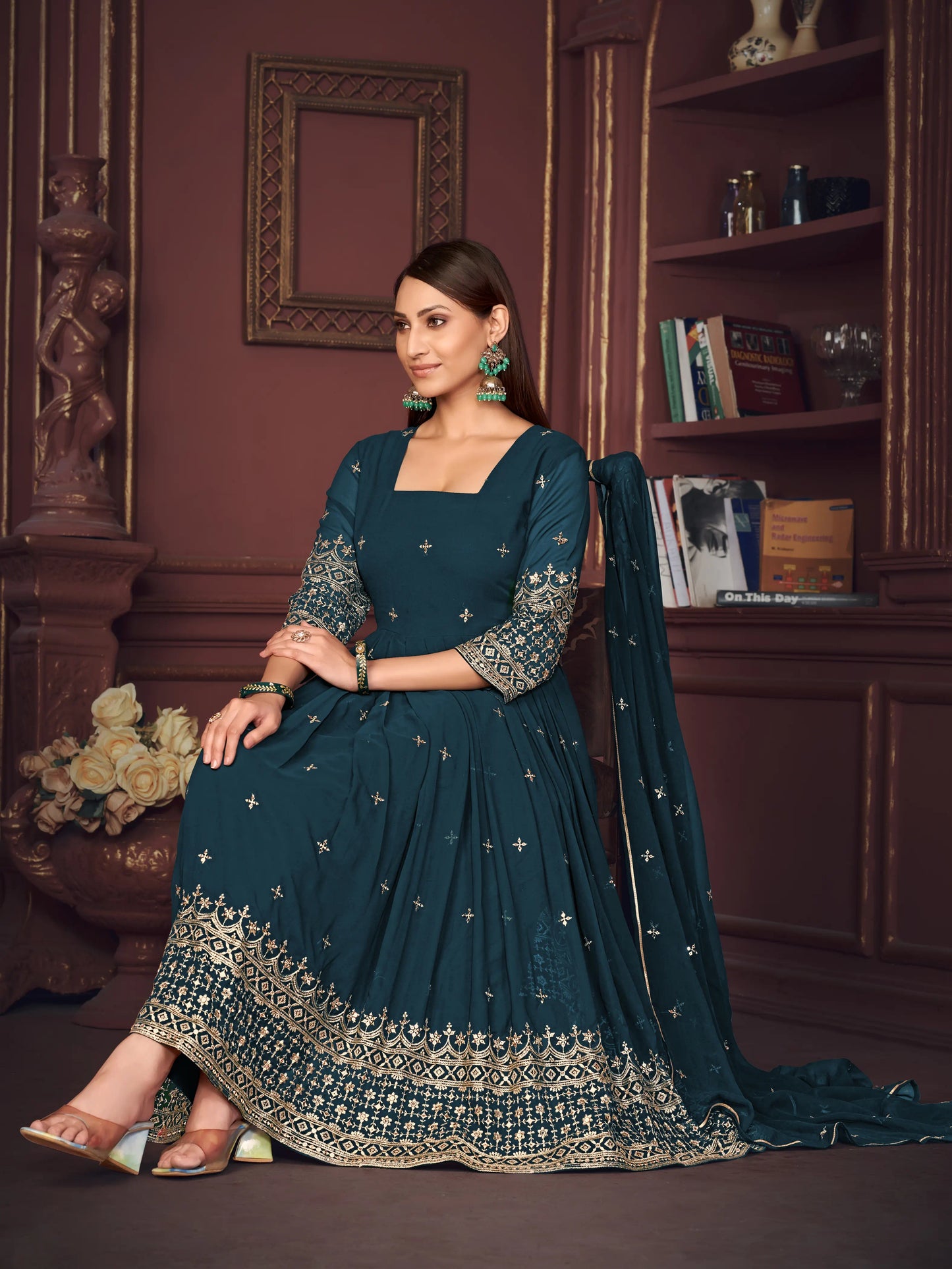 Designer Georgette Embroidered Anarkali Suits