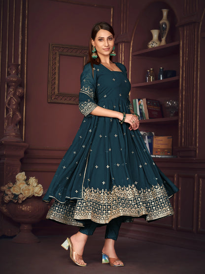 Designer Georgette Embroidered Anarkali Suits