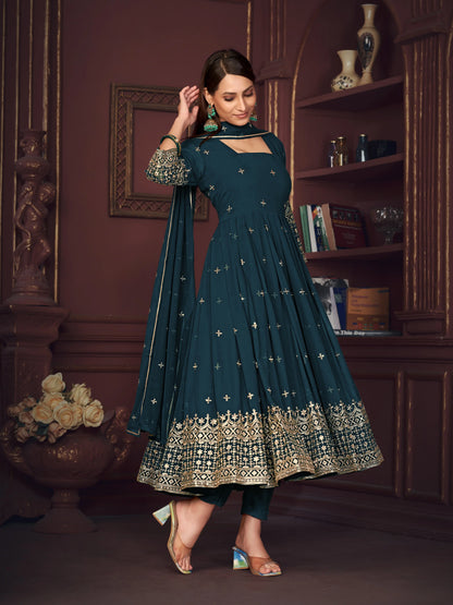 Designer Georgette Embroidered Anarkali Suits