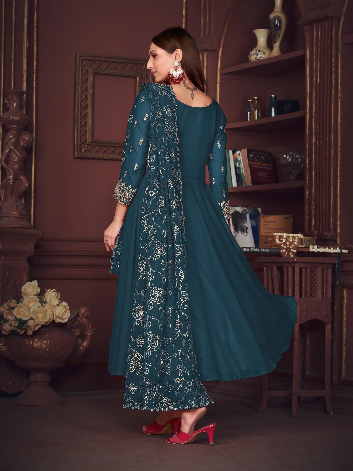 Designer Georgette Embroidered Anarkali Suits