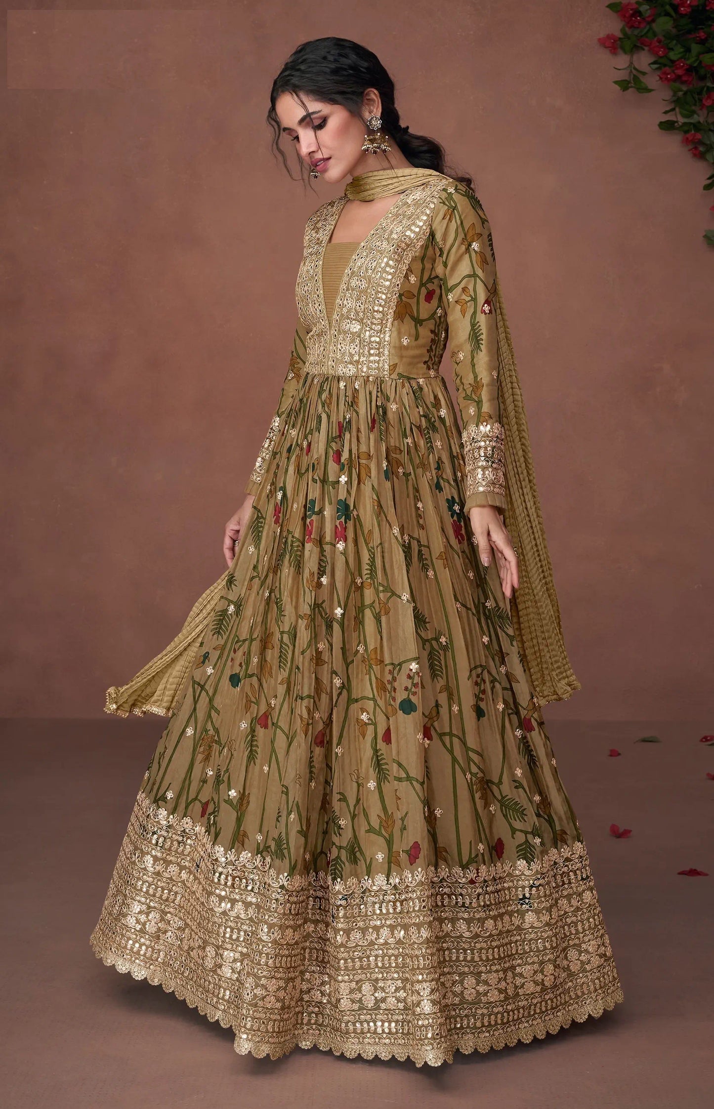 Pure Organza Silk Anarkali Suits