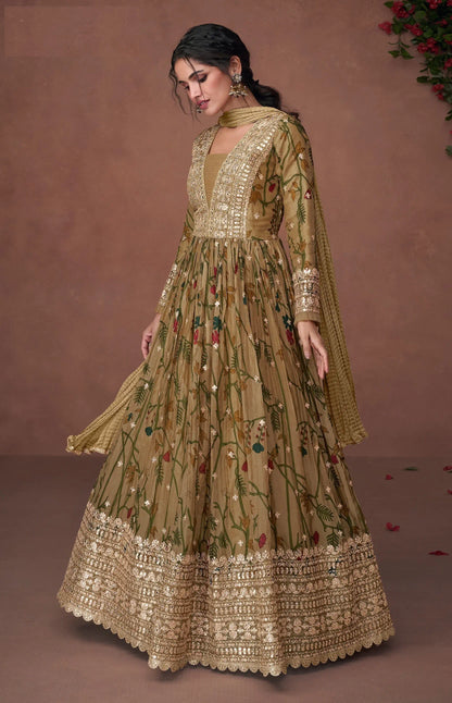 Pure Organza Silk Anarkali Suits