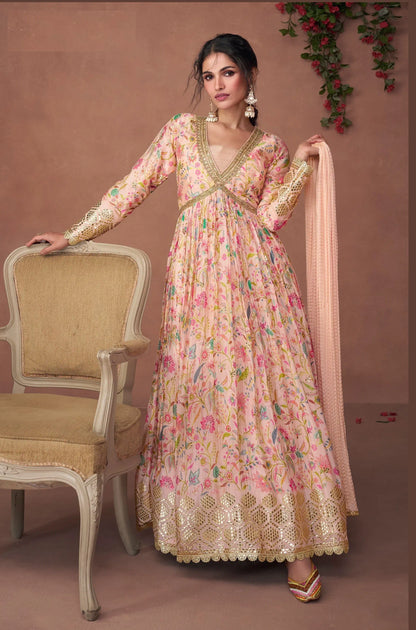 Pure Organza Silk Anarkali Suits