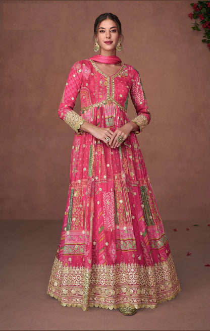 Pure Organza Silk Anarkali Suits