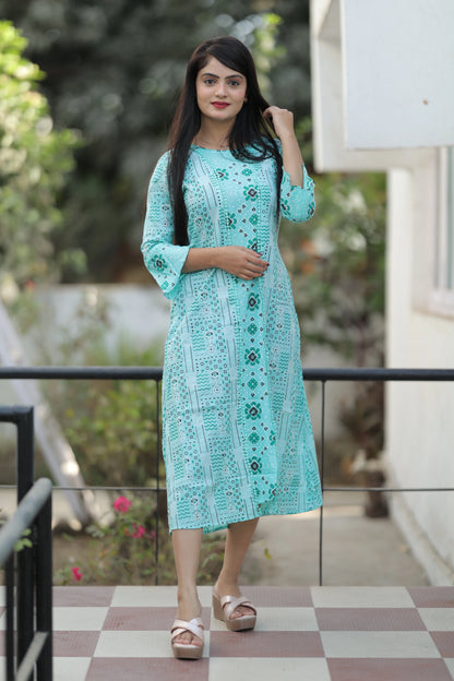 Printed Readymade Pure Cotton Kurti