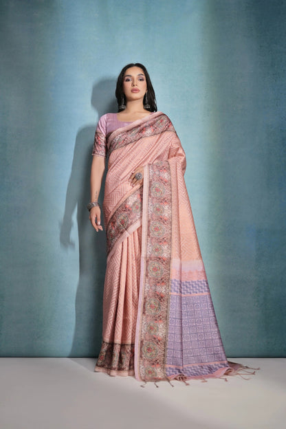 Cotton Silk Kalamkari Designer Saree