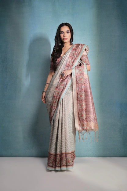 Cotton Silk Kalamkari Designer Saree