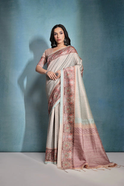 Cotton Silk Kalamkari Designer Saree