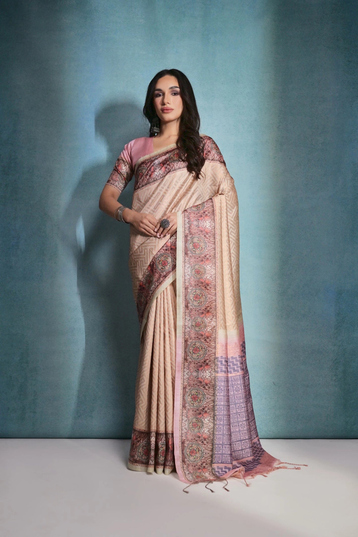 Cotton Silk Kalamkari Designer Saree