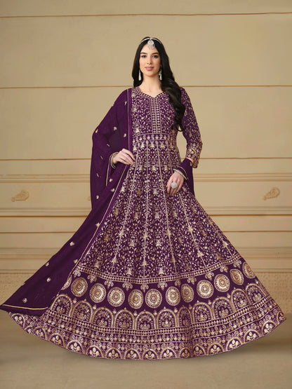 Faux Georgette Designer Party Wear Anarkali Suit