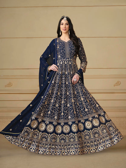 Faux Georgette Designer Party Wear Anarkali Suit