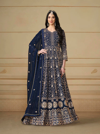 Faux Georgette Designer Party Wear Anarkali Suit