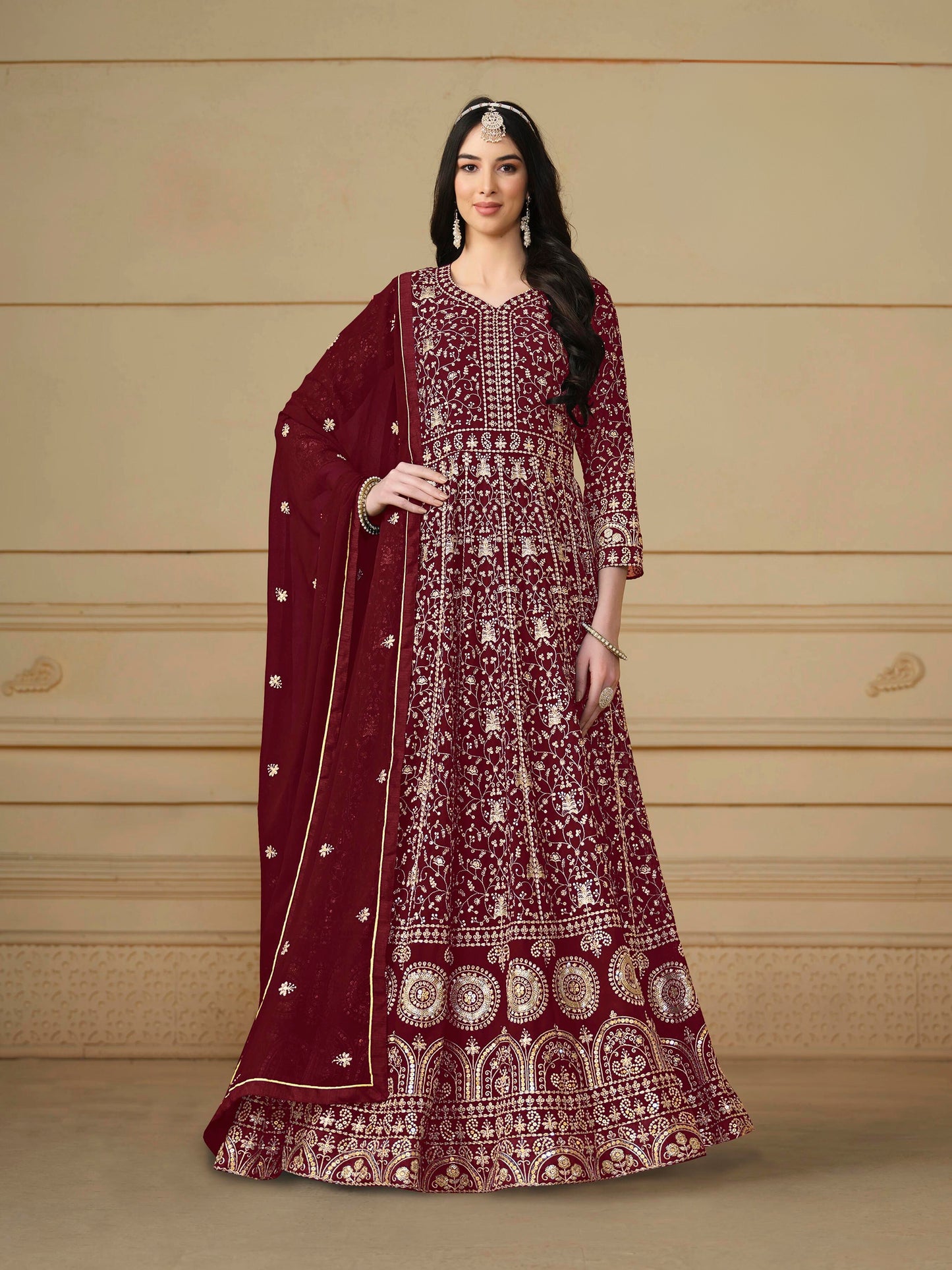 Faux Georgette Designer Party Wear Anarkali Suit