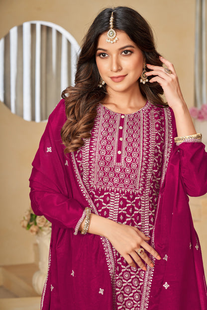 Chinon Embroidered Palazzo Suit Set