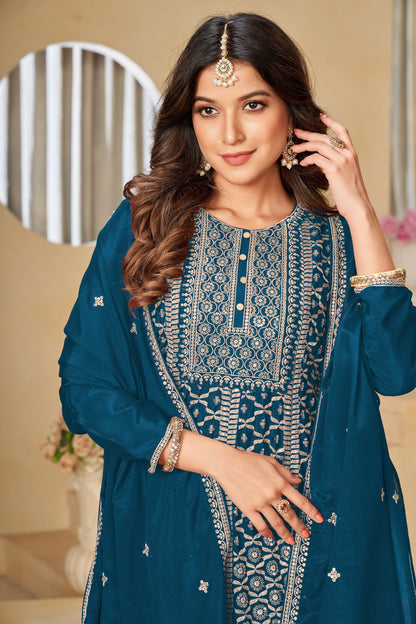 Chinon Embroidered Palazzo Suit Set