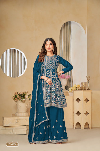 Chinon Embroidered Palazzo Suit Set