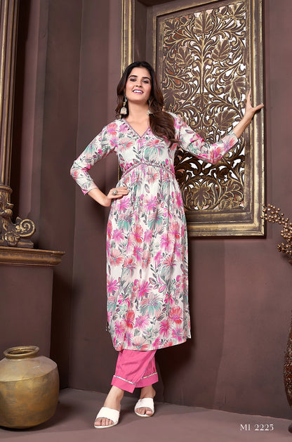 Printed Alia Cut Kurti Pant with Dupatta