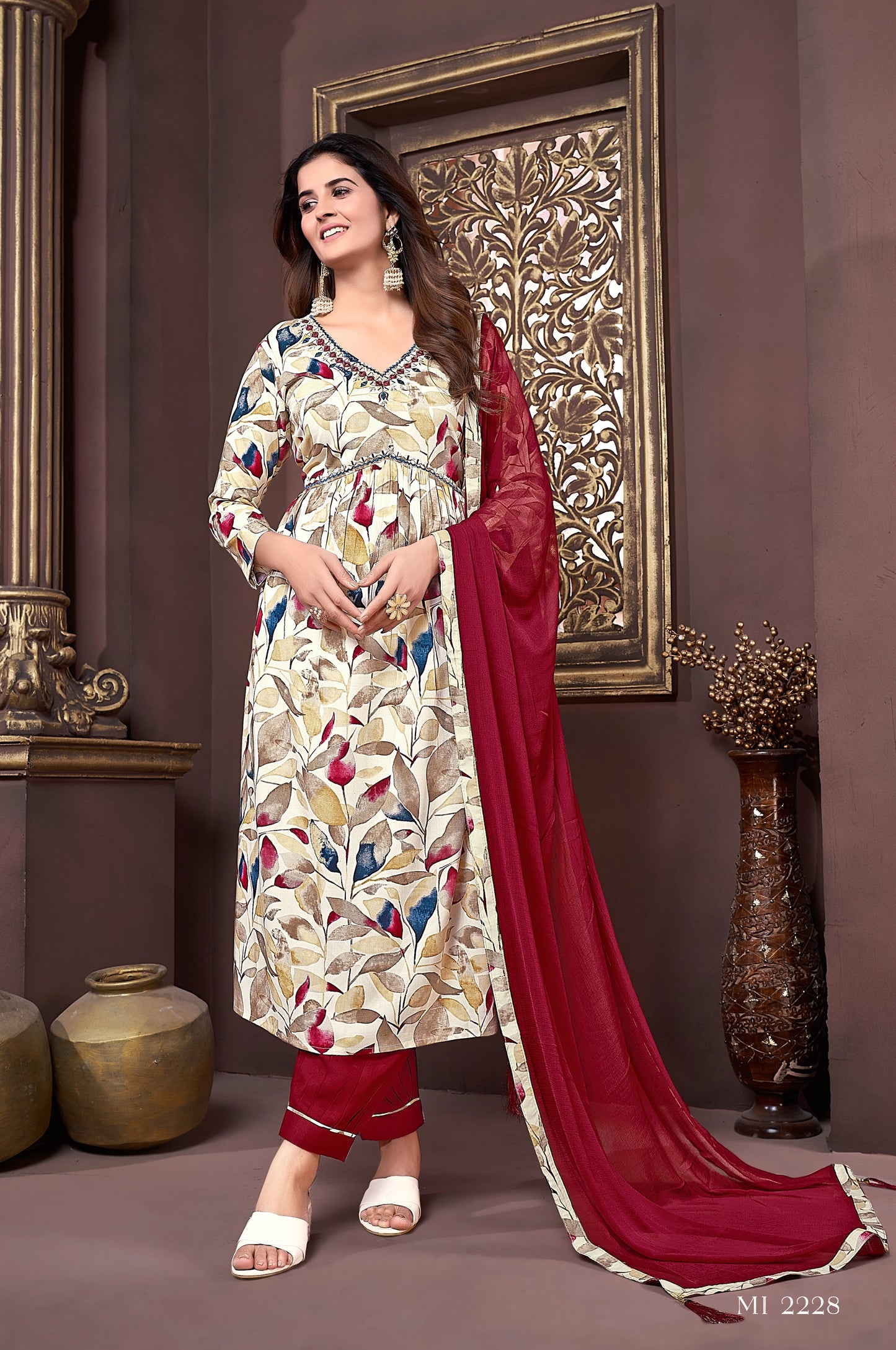 Printed Alia Cut Kurti Pant with Dupatta