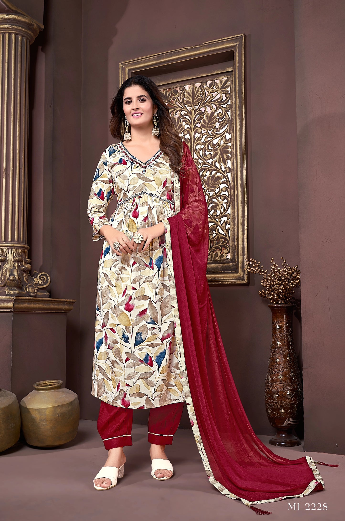 Printed Alia Cut Kurti Pant with Dupatta