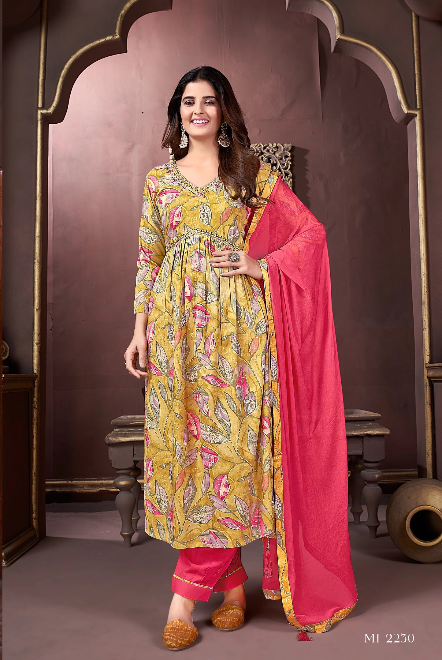 Alia Cut Printed Kurti Pant with Dupatta