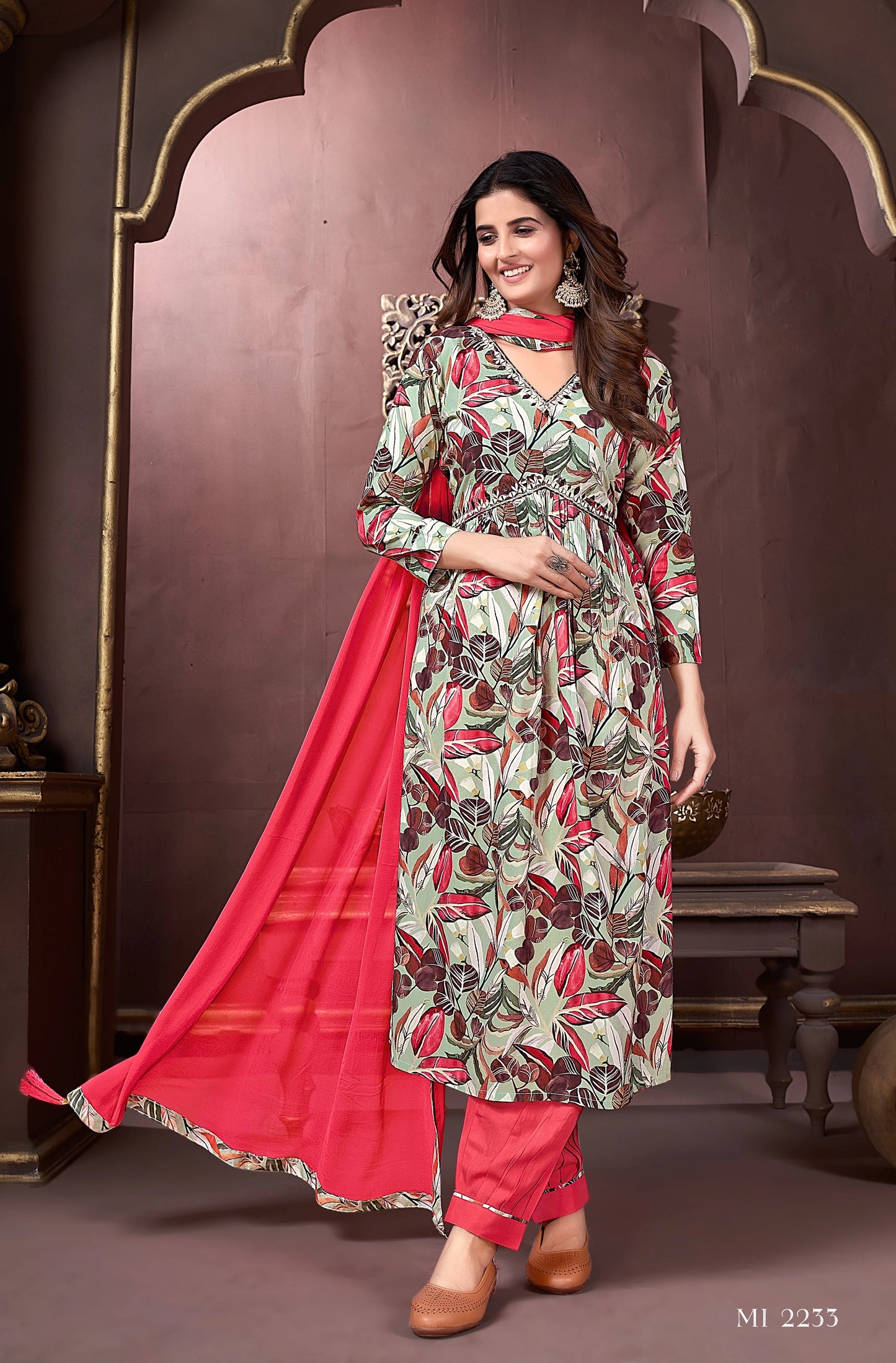 Printed Alia Cut Kurti Pant and Dupatta