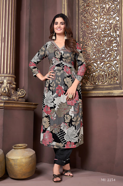 Printed Alia Cut Kurti Pant and Dupatta