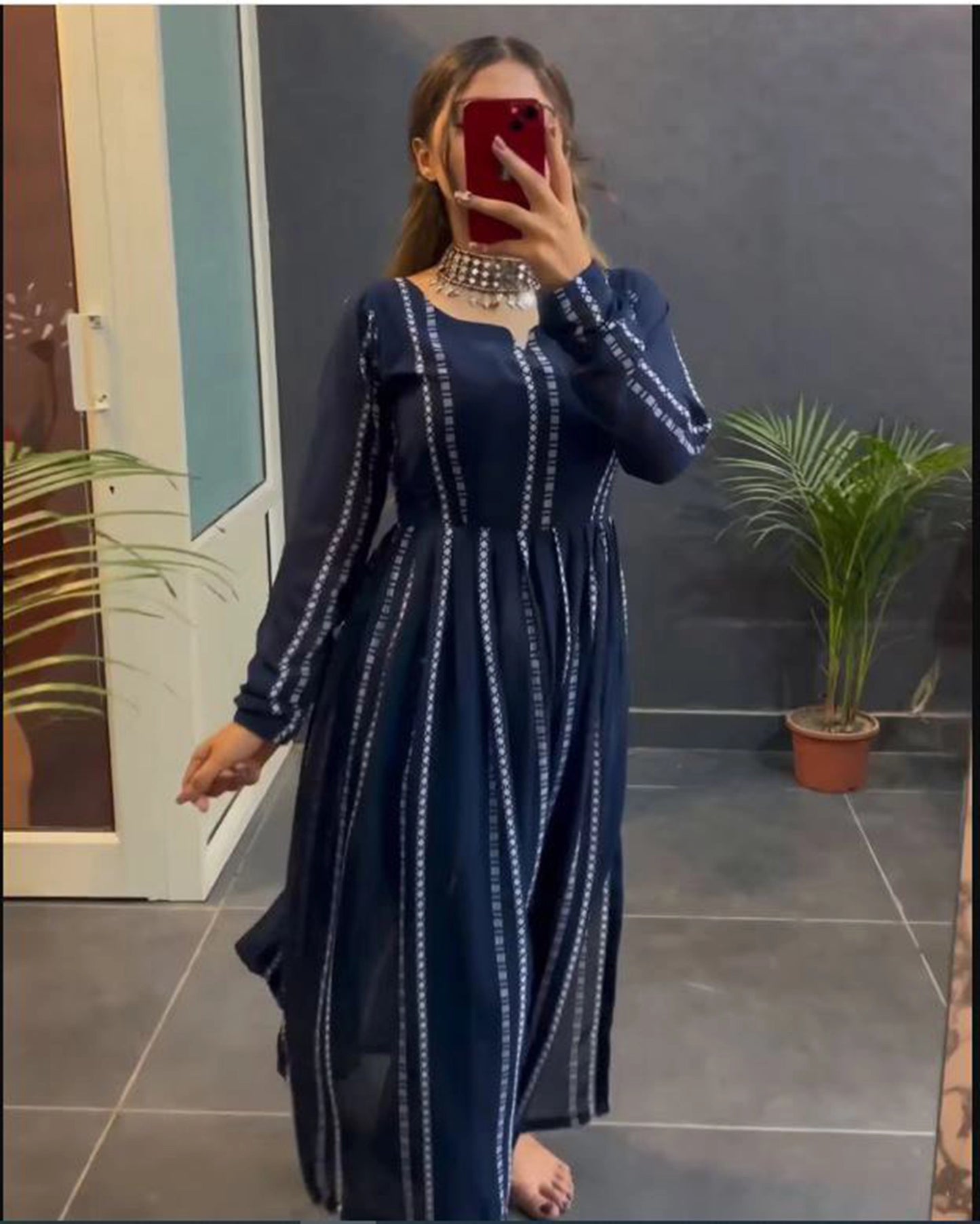 Fancy Nayra cut Digital Print Kurta For Women