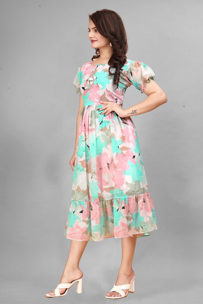 Printed Party Wear Georgette Kurti