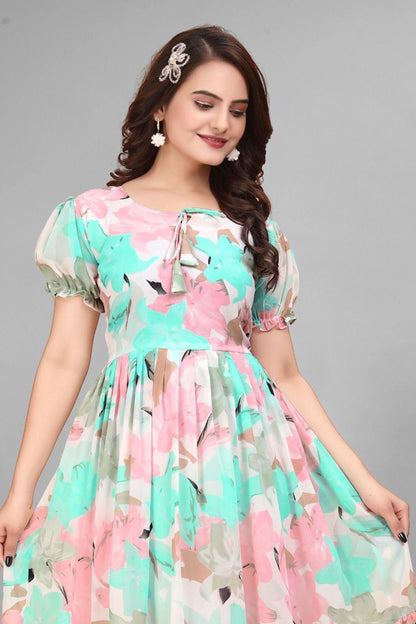 Printed Party Wear Georgette Kurti