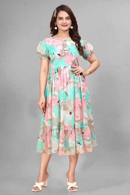 Printed Party Wear Georgette Kurti