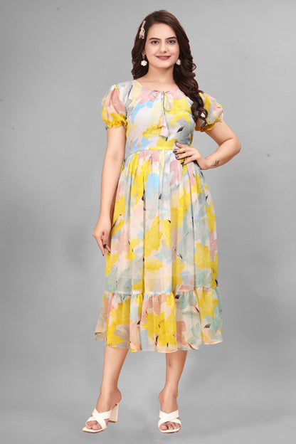 Printed Party Wear Georgette Kurti