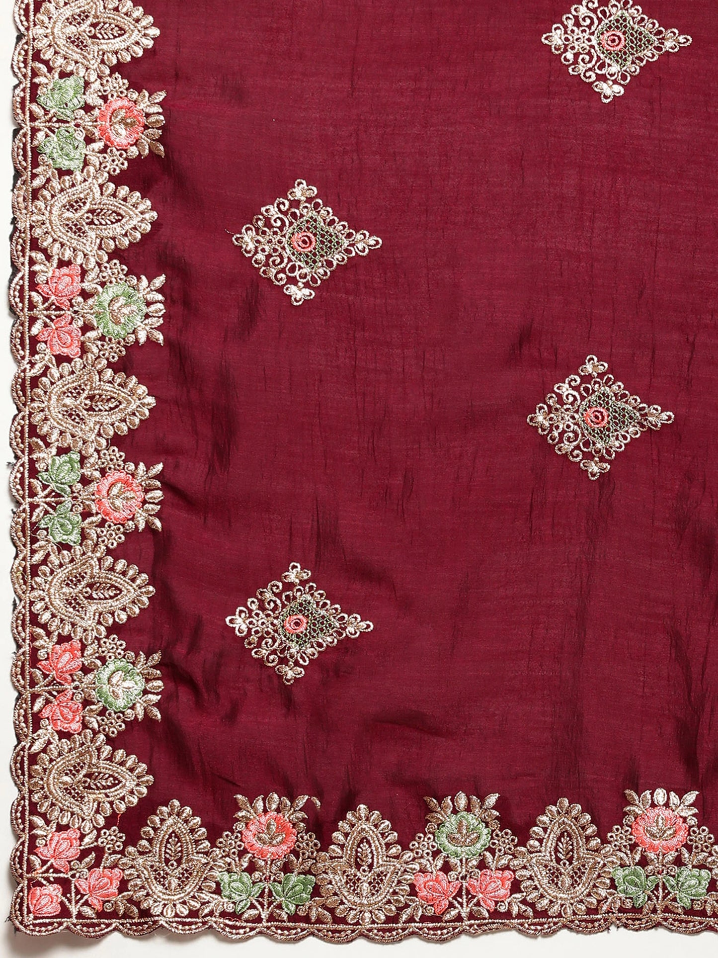 Rangoli Silk Embroidery Work Designer Saree