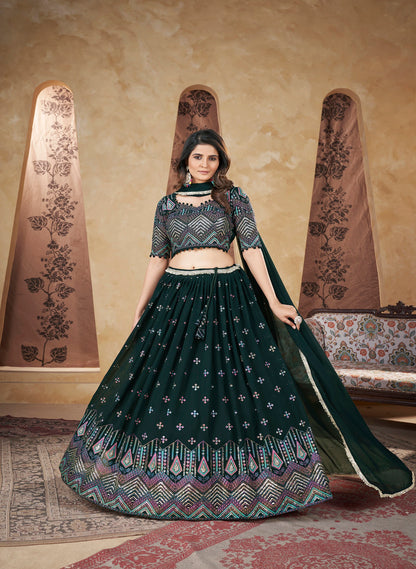 Foil Print Georgette Designer Lehenga Choli