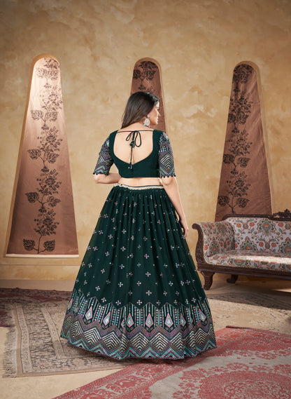 Foil Print Georgette Designer Lehenga Choli