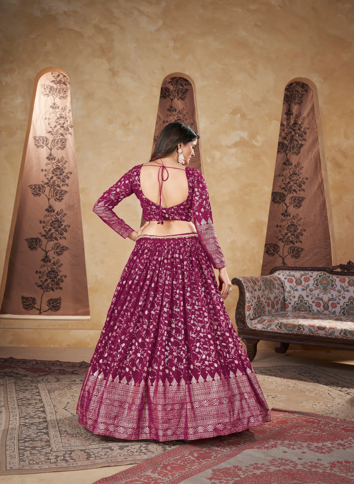 Foil Print Georgette Designer Lehenga Choli