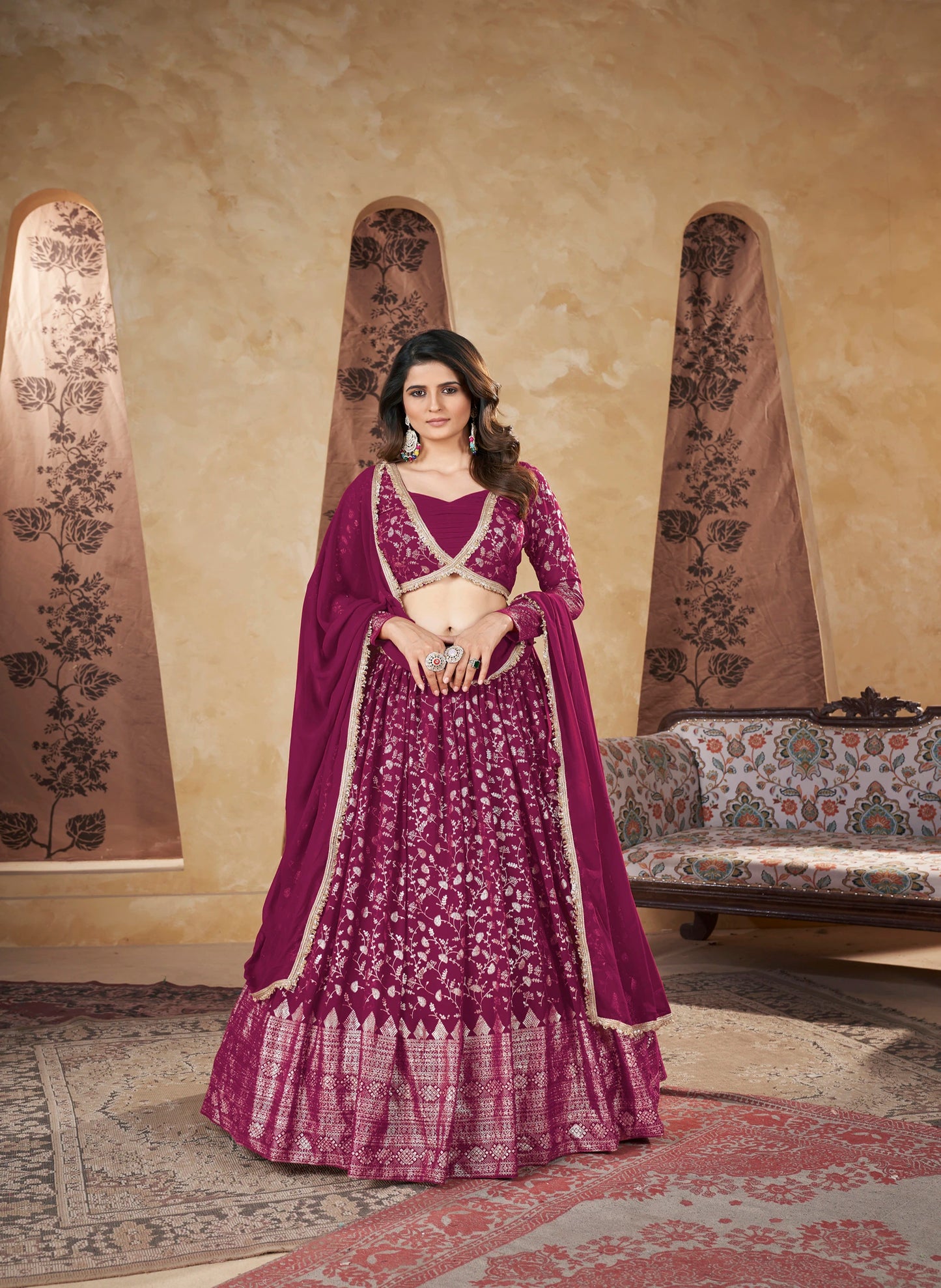 Foil Print Georgette Designer Lehenga Choli