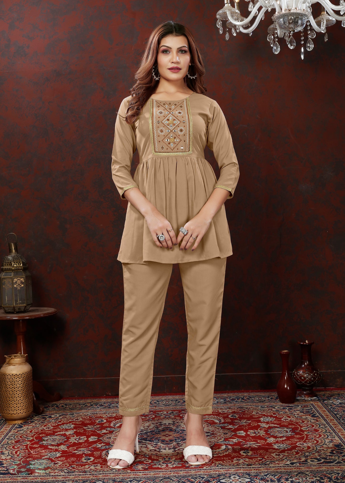 Maaza Cotton Casual Wear Embroidery Work Coord Set