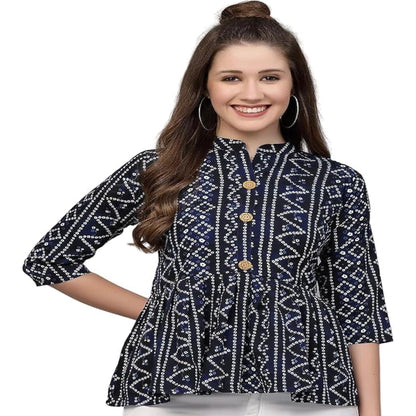 Bandhani Printed Short Kurti for Women