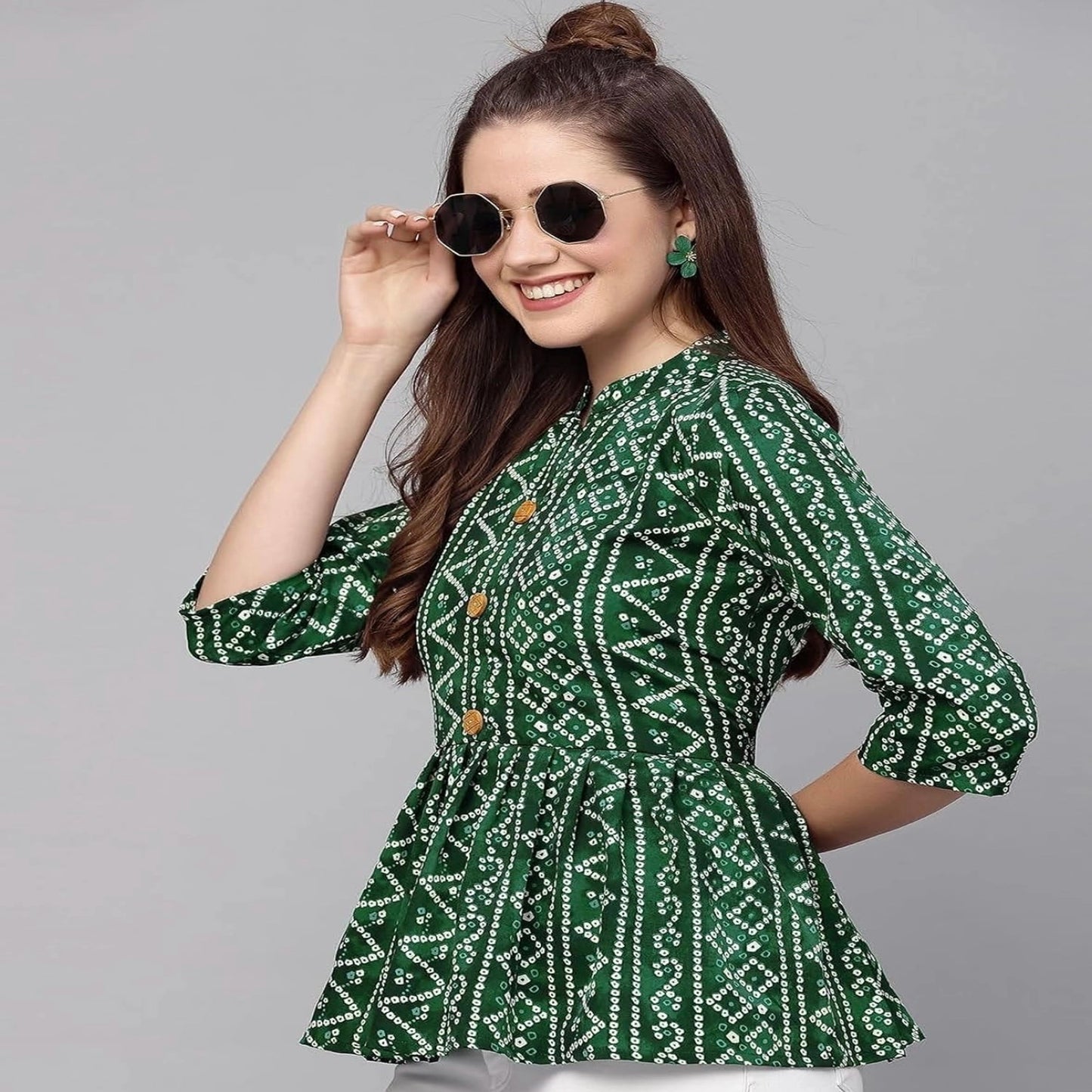 Bandhani Printed Short Kurti for Women