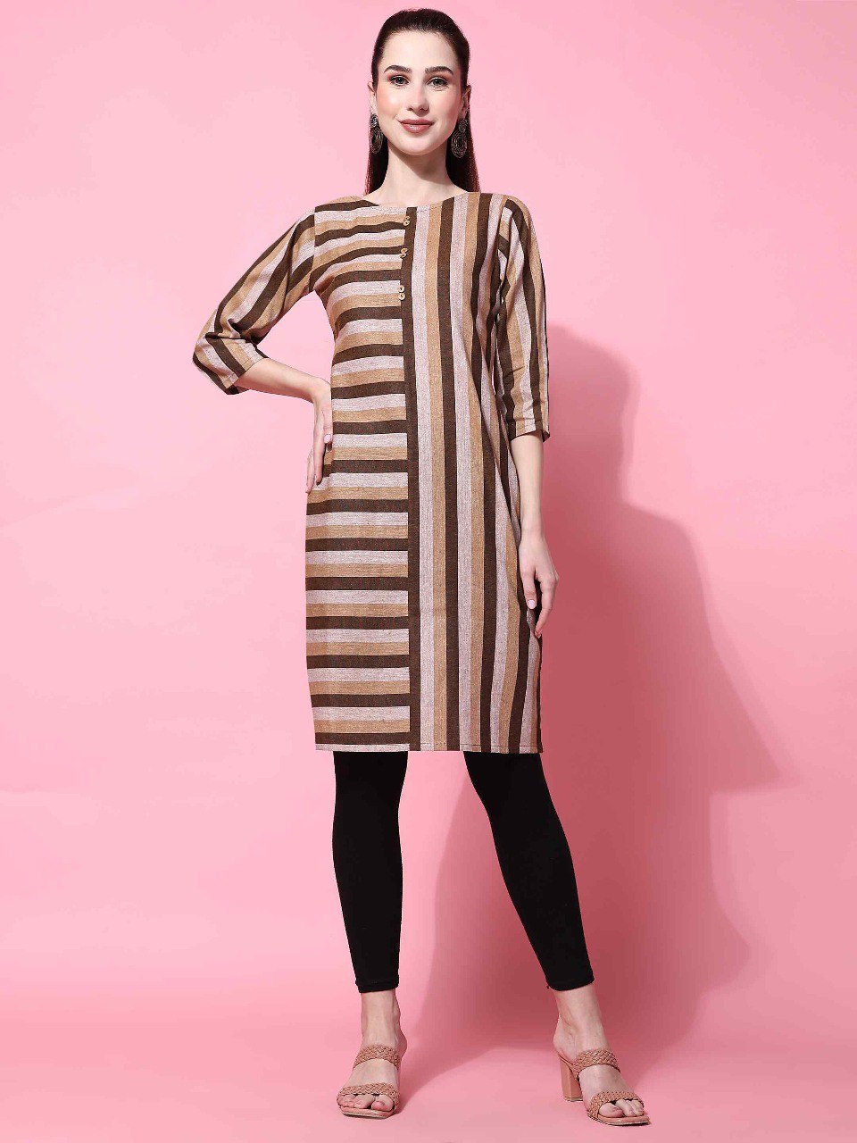 Designer Strip Printed Readymade Kurti